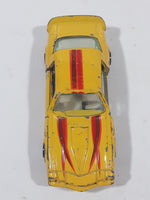 Vintage Yatming Chevy Camaro Z28 Yellow No. 1077 Die Cast Toy Muscle Car Vehicle with Opening Doors (1 Missing)