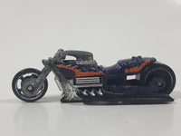 2008 Hot Wheels Rebel Rides Airy 8 Metalflake Purple Motorcycle Die Cast Toy Vehicle Broken handle bar