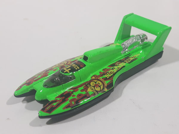 1998 Hot Wheels Biohazard Hydroplane Bright Green Die Cast Toy Speed Boat Vehicle