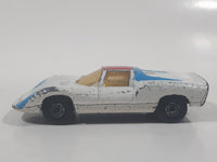 Vintage 1970 Lesney Matchbox Series Superfast No. 68 Porsche 910 White with Red and Blue Paint Die Cast Toy Car Vehicle Made in England