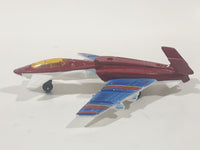 2010 Matchbox Sky Busters Stealth Launch Fighter Jet Airplane Dark Red Die Cast Toy Aircraft Vehicle