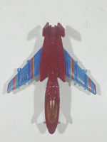 2010 Matchbox Sky Busters Stealth Launch Fighter Jet Airplane Dark Red Die Cast Toy Aircraft Vehicle