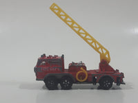 Vintage PlayArt Fire Engine Ladder Truck Red Die Cast Toy Car Rescue Emergency Vehicle - Made in Hong Kong