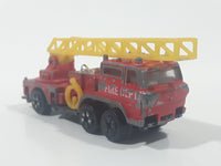 Vintage PlayArt Fire Engine Ladder Truck Red Die Cast Toy Car Rescue Emergency Vehicle - Made in Hong Kong