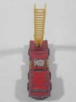 Vintage PlayArt Fire Engine Ladder Truck Red Die Cast Toy Car Rescue Emergency Vehicle - Made in Hong Kong