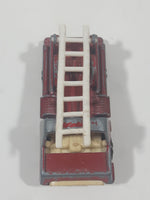 Vintage PlayArt Fire Engine Ladder Truck Red Die Cast Toy Car Rescue Emergency Vehicle Made in Hong Kong
