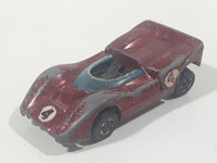 Vintage 1969 Hot Wheels Grand Prix McLaren M6A Spectraflame Red Die Cast Toy Car Vehicle Red Lines