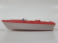 Vintage Red and White Speedboat Plastic Toy Watercraft Boat Made in Hong Kong No Windshield or Motor