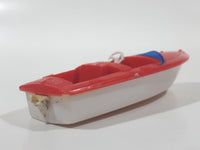 Vintage Red and White Speedboat Plastic Toy Watercraft Boat Made in Hong Kong No Windshield or Motor