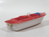 Vintage Red and White Speedboat Plastic Toy Watercraft Boat Made in Hong Kong No Windshield or Motor