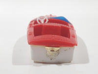 Vintage Red and White Speedboat Plastic Toy Watercraft Boat Made in Hong Kong No Windshield or Motor