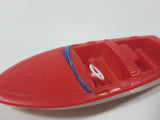 Vintage Red and White Speedboat Plastic Toy Watercraft Boat Made in Hong Kong No Windshield or Motor