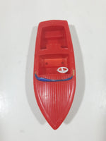 Vintage Red and White Speedboat Plastic Toy Watercraft Boat Made in Hong Kong No Windshield or Motor