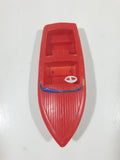 Vintage Red and White Speedboat Plastic Toy Watercraft Boat Made in Hong Kong No Windshield or Motor