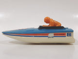 Vintage 1978 Tomy Speed Boat #8 Blue and White Plastic Toy Vehicle No Motor