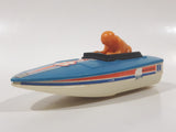 Vintage 1978 Tomy Speed Boat #8 Blue and White Plastic Toy Vehicle No Motor