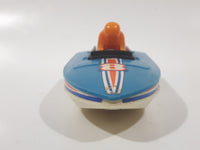 Vintage 1978 Tomy Speed Boat #8 Blue and White Plastic Toy Vehicle No Motor