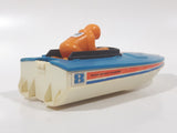 Vintage 1978 Tomy Speed Boat #8 Blue and White Plastic Toy Vehicle No Motor