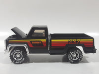 Vintage 1979 Buddy L Z37 Pickup Truck Black Pressed Steel Die Cast Toy Car Vehicle with Opening Hood