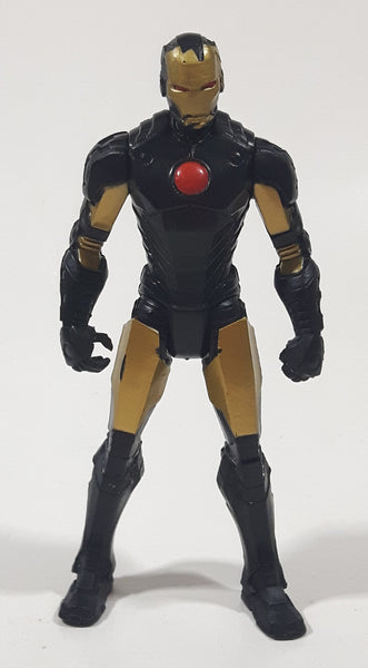2013 Hasbro Marvel Ironman Black and Gold Armor 4 1/8" Tall Plastic Toy Figure