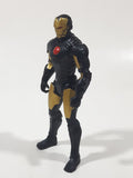 2013 Hasbro Marvel Ironman Black and Gold Armor 4 1/8" Tall Plastic Toy Figure