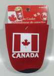 Canada Flag Themed Red Foam Can Cooler Drink Koozie New