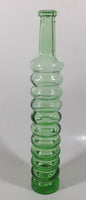 Vintage Lime Green Bubble Ringed 11" Tall Glass Beverage Bottle