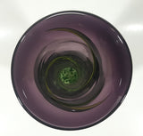 Beautiful Twisting Swirling Climbing Green Vine Purple 9 1/4" Tall Art Glass Flower Vase