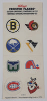 1994 Kellogg's Frosted Flakes NHL Ice Hockey Eastern Conference Northeast Division Sticker Set with Tony The Tiger