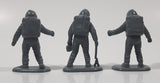 Spaceman Astronaut Grey Plastic 2" Tall Toy Figures Set of 3