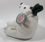 1997 Coca Cola Polar Bear with Green Cap Holding a Bottle 6" Tall Stuff Animal Character Bean Bag Plush New with Tags