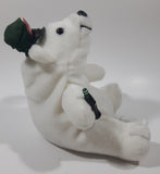 1997 Coca Cola Polar Bear with Green Cap Holding a Bottle 6" Tall Stuff Animal Character Bean Bag Plush New with Tags