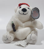 1997 Coca Cola Polar Bear with Red Cap Holding a Bottle 6" Tall Stuff Animal Character Bean Bag Plush New with Tags