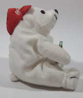 1997 Coca Cola Polar Bear with Red Cap Holding a Bottle 6" Tall Stuff Animal Character Bean Bag Plush New with Tags