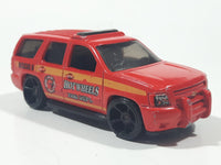 2009 Hot Wheels HW City Works '07 Chevy Tahoe Fire Dept. Rescue #8 Red Die Cast Toy Car Emergency Vehicle