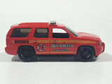 2009 Hot Wheels HW City Works '07 Chevy Tahoe Fire Dept. Rescue #8 Red Die Cast Toy Car Emergency Vehicle