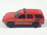 2009 Hot Wheels HW City Works '07 Chevy Tahoe Fire Dept. Rescue #8 Red Die Cast Toy Car Emergency Vehicle