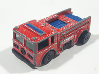 1982 Hot Wheels Fire Eater Red Fire Truck Die Cast Toy Car Vehicle - BW - Blue Lights