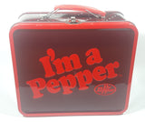 Dr. Pepper I'm a Pepper Red Embossed Tin Metal Lunch Box