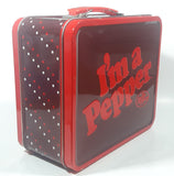 Dr. Pepper I'm a Pepper Red Embossed Tin Metal Lunch Box