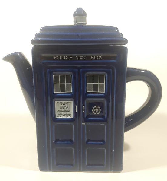 2009 ZION BBC Doctor Who Police Public Call Box Blue Tardis Shaped 7" Tall Ceramic Teapot
