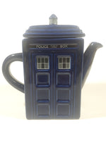 2009 ZION BBC Doctor Who Police Public Call Box Blue Tardis Shaped 7" Tall Ceramic Teapot