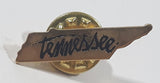 Tennessee State Shaped Gold Tone Enamel Metal Pin
