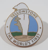 Yellowstone The World's First White Geyser Themed 1" x 1 1/8" Enamel Metal Lapel Pin