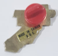 California Golden State Bear Themed State Shaped Enamel Metal Pin