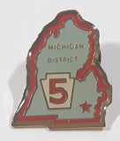 Little League Baseball District 5 Michigan State Shaped Enamel Metal Lapel Pin