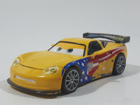 Disney Pixar Cars #24 Jeff Gorvette World Grand Prix Yellow Die Cast Toy Race Car Vehicle V2814