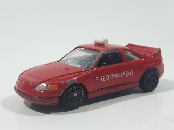 Motor Max Fire Department Chief Red w/ Blue Lights No. 6071 Die Cast Toy Car Emergency Rescue Vehicle