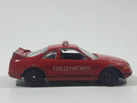 Motor Max Fire Department Chief Red w/ Blue Lights No. 6071 Die Cast Toy Car Emergency Rescue Vehicle