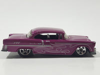 2009 Hot Wheels Treasure Hunt '55 Chevy Metalflake Magenta Pink Die Cast Toy Classic Car Vehicle